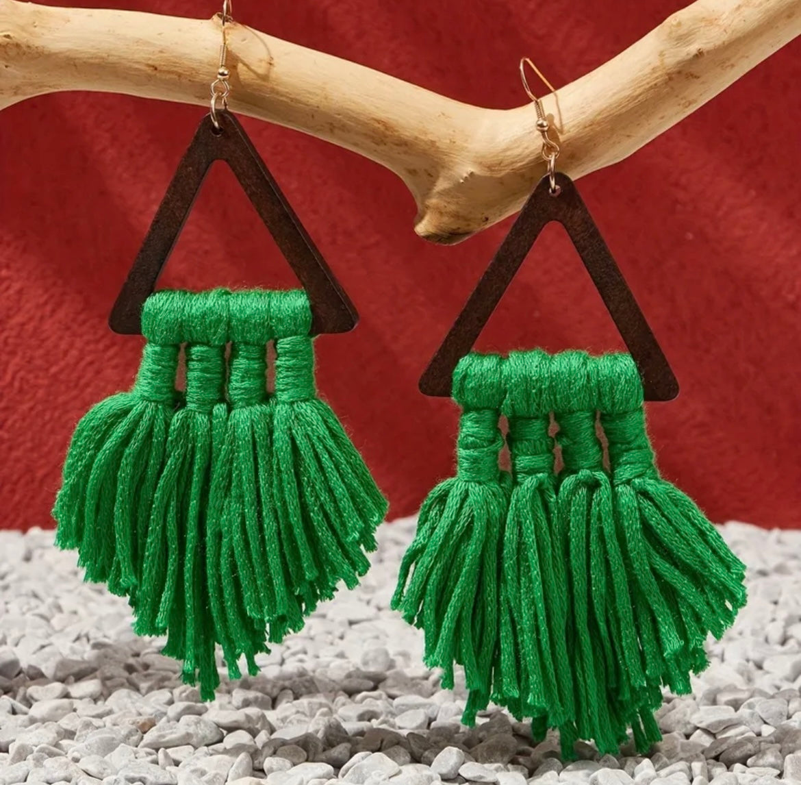 Green Crafty Earrings