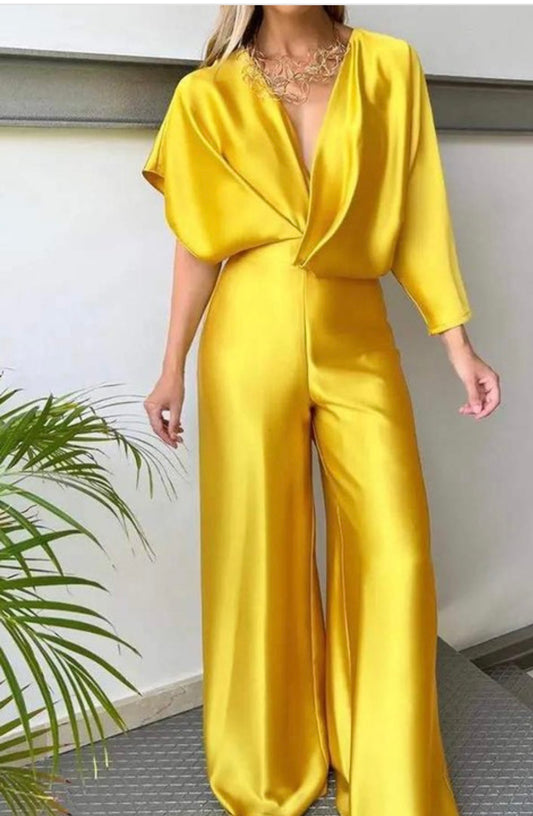 Gold Satin Romper