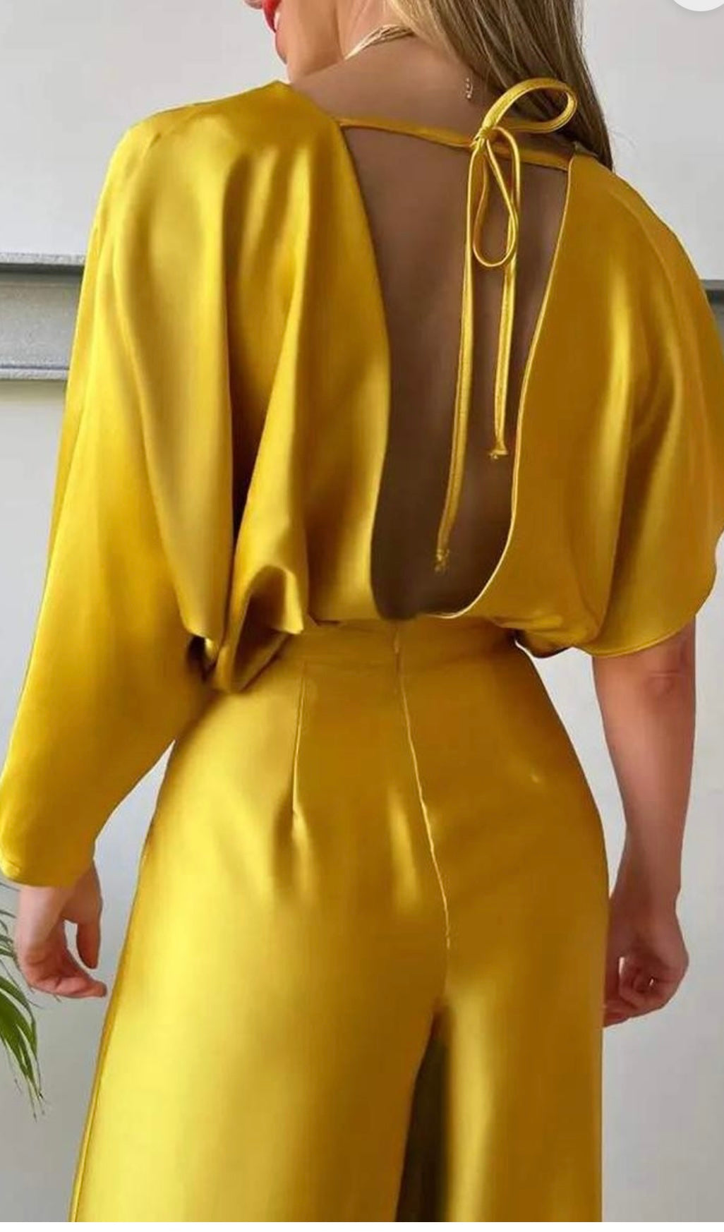 Gold Satin Romper