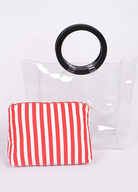 Clear Striped Bag